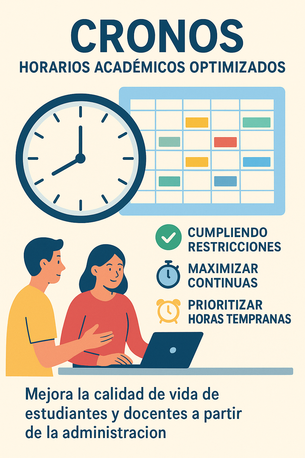 Icono de Cronos, Horarios